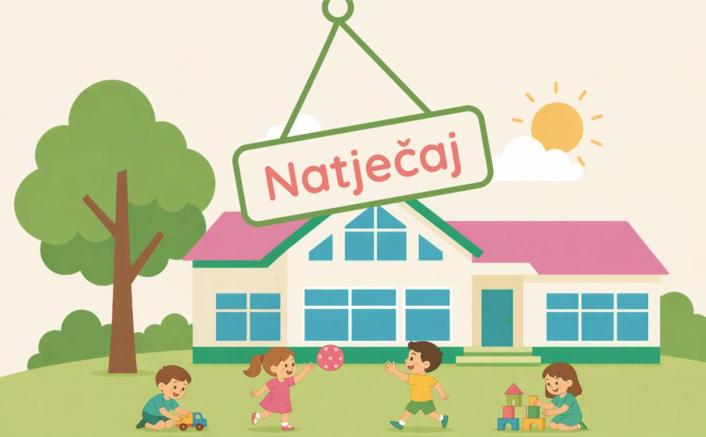 NATJEČAJ za prijam u radni odnos odgojitelja/ice na neodređeno vrijeme, puno radno vrijeme,  uz probni rad od šest mjeseci te obvezno usmeno testiranje, – 1 izvršitelj/ica